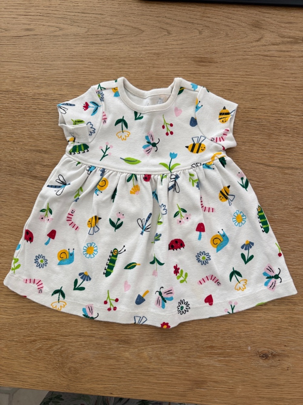 Hanna Andersson Moon and Back Baby Girls' White Garden Print Dress